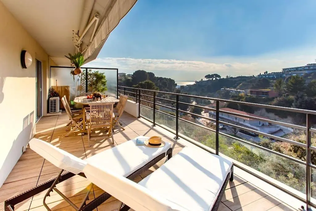 L8 Calm, Panoramic Sea View Withterrace, Parking & Ac Apartment Saint-Laurent-du-Var France